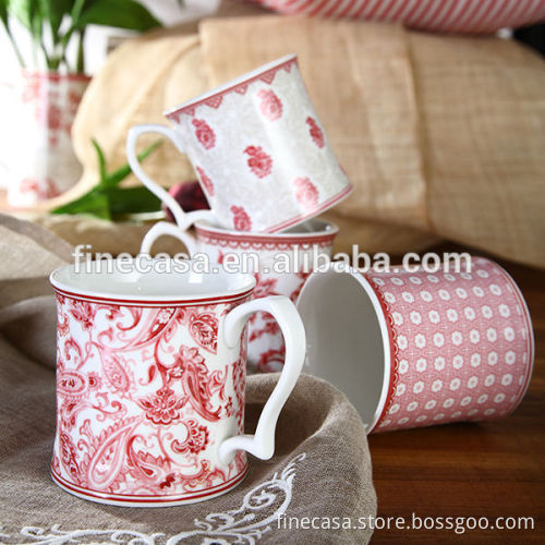 12OZ Elegant Style New Bone China Ceramic Mug of Oriental Manor